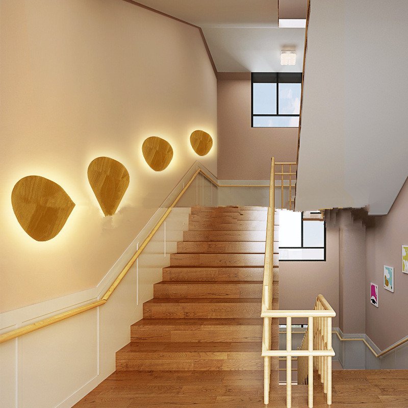 applique murale led en bois design-eclairage artistique journal – Image 6