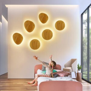 applique murale led en bois design-eclairage artistique journal
