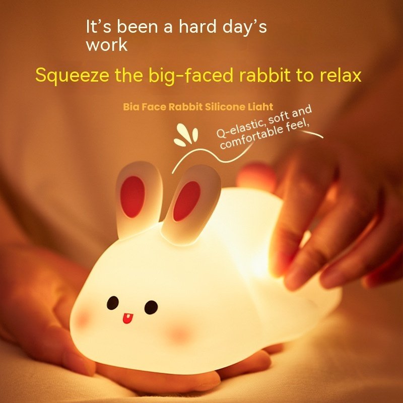 veilleuse LED lapin mignon-lampe tactile en silicone rechargeable – Image 6