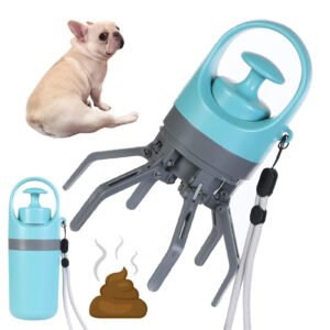 pince ramasse-crottes portable a griffes avec Distributeur de sacs