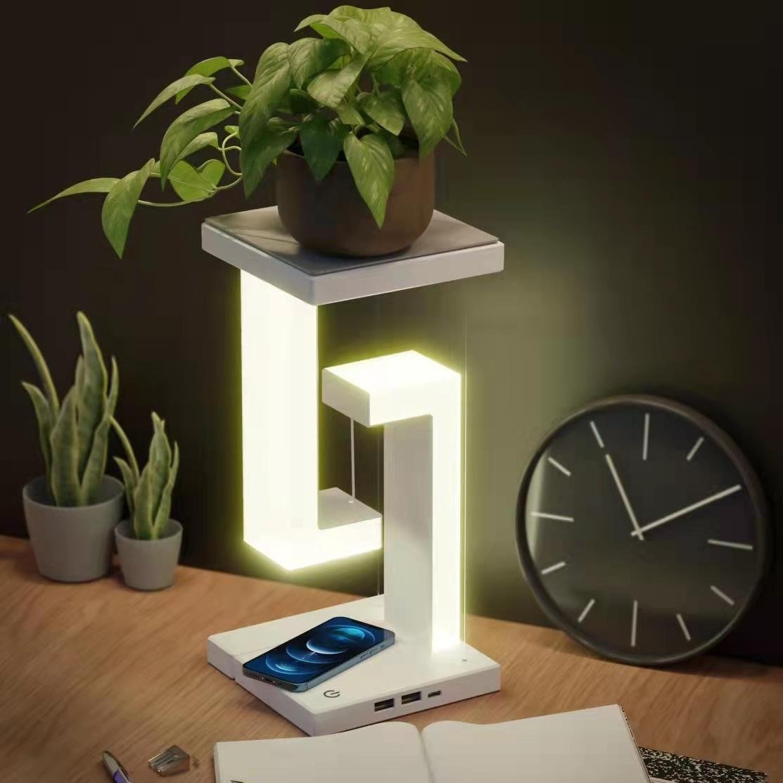 lampe de table suspendue design -avec chargeur smartphone sans fil – Image 5