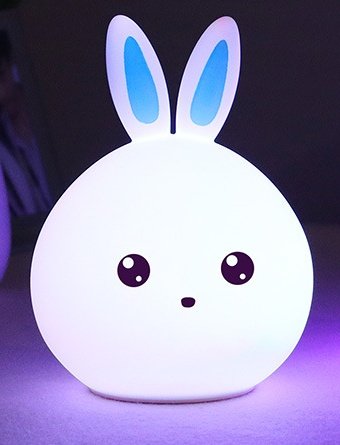 Cute Night Light Animal Rabbit Night lamps Touch Sensor Silicone LED Colorful Lights – Image 5