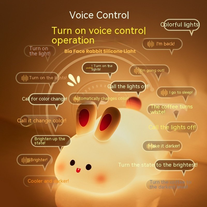 veilleuse LED lapin mignon-lampe tactile en silicone rechargeable – Image 10