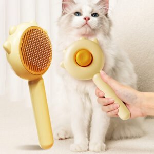 brosse de toillettage anti-poils auto-nettoyante