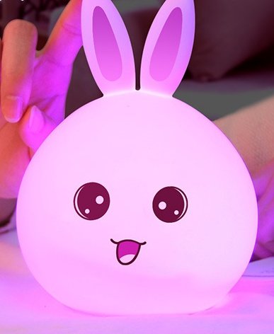 Cute Night Light Animal Rabbit Night lamps Touch Sensor Silicone LED Colorful Lights – Image 4