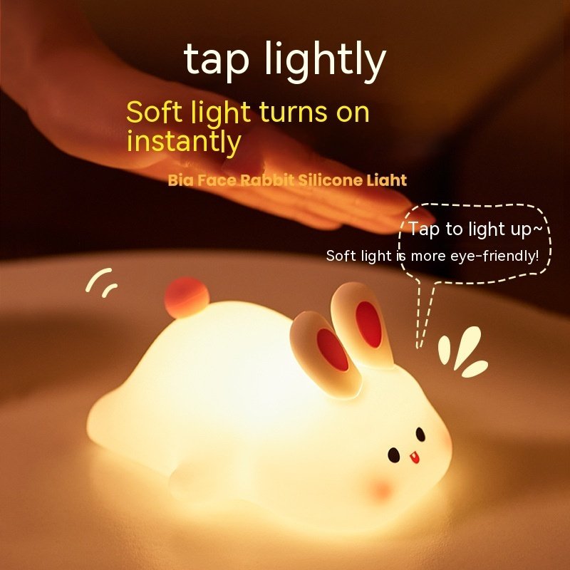 veilleuse LED lapin mignon-lampe tactile en silicone rechargeable – Image 7
