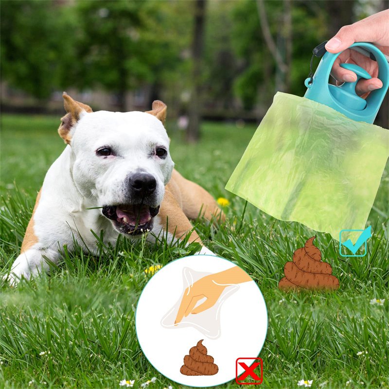 pince ramasse-crottes portable a griffes avec Distributeur de sacs – Image 9